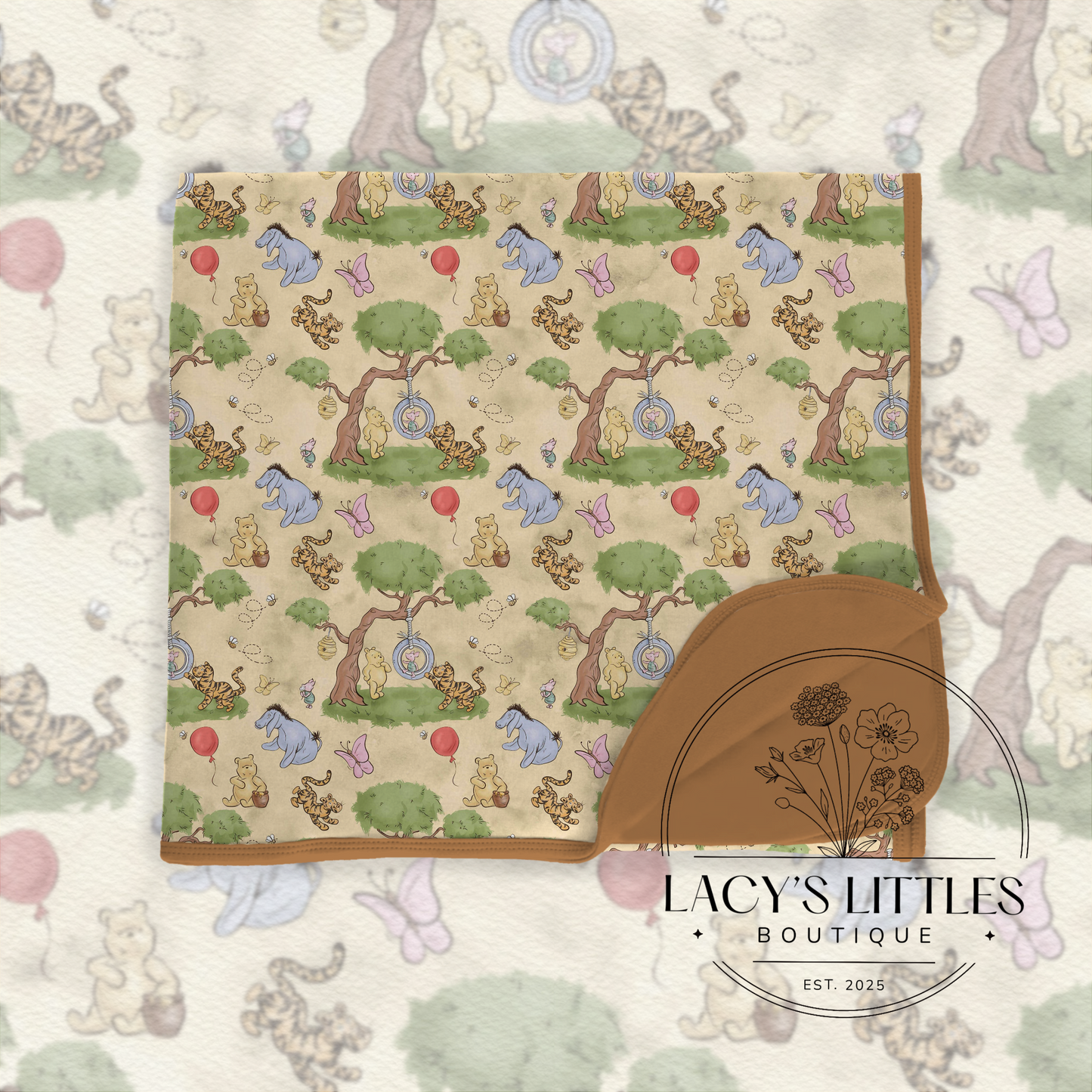 Vintage Pooh Double 50x50 Layer Blanket
