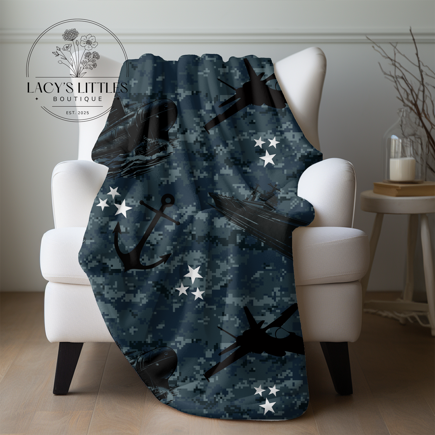 Navy Plush Blanket