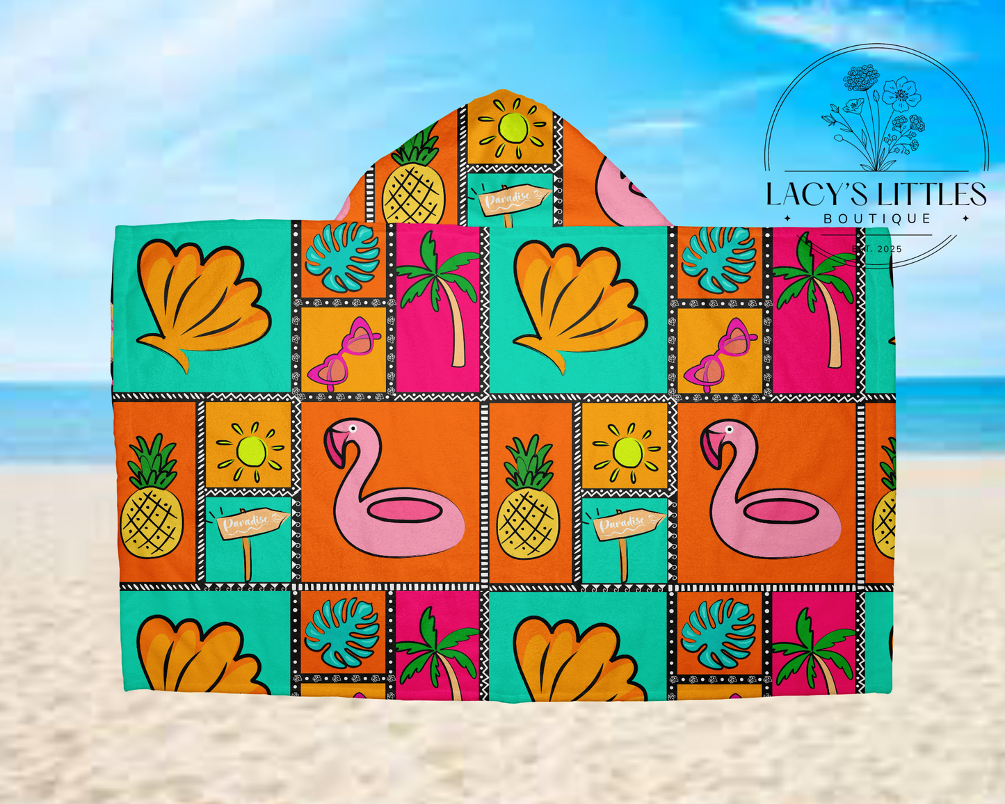 Girl Beach Hooded Towel