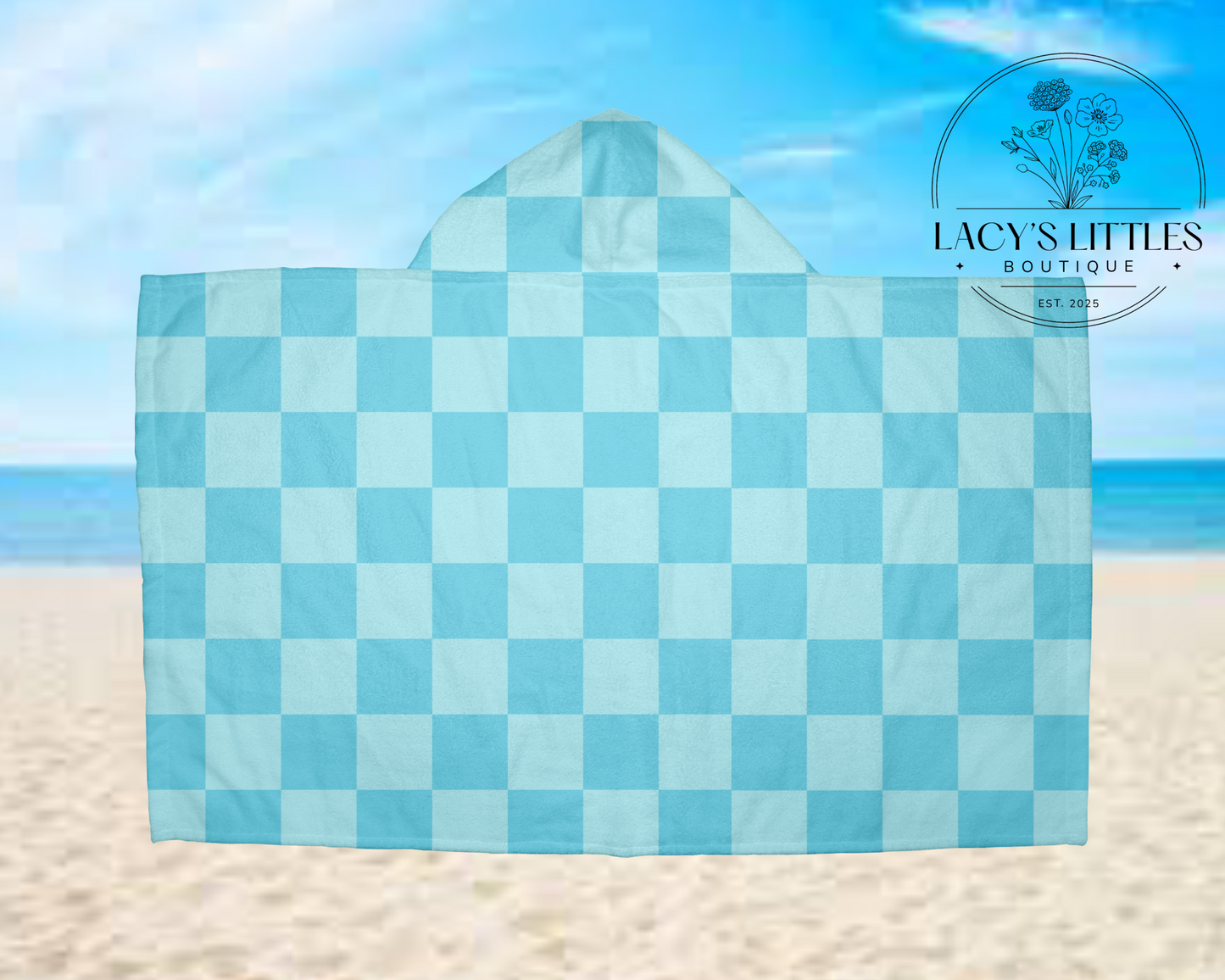 Blue Check Hooded Towel