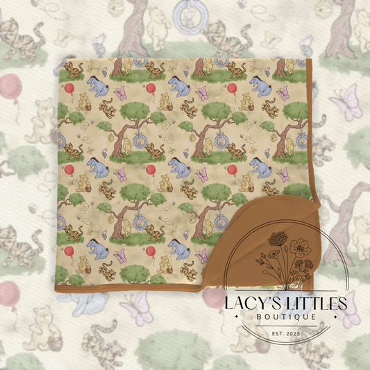 Vintage Pooh Double 50x50 Layer Blanket